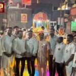 संतश्रेष्ठ तुकाराम महाराज बीज निमित्त पालखी मिरवणुकीचे दगडी दरवाजा जवळ जल्लोषात स्वागत..